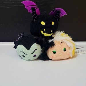 Disney Store Villains Tsum Tsum Mini Plush 3.5" set of 3